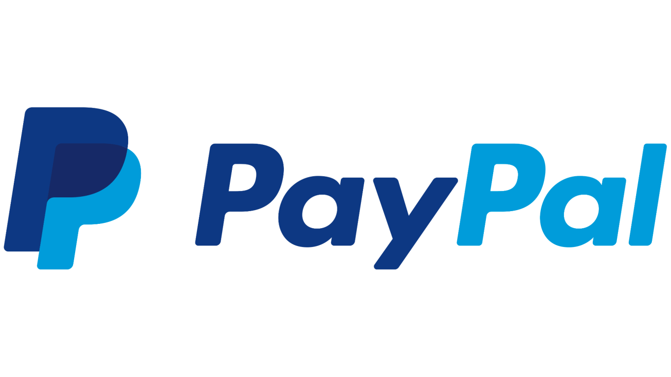 Pago con PayPal Logotipo de PayPal, con un diseño en tonos de azul y la palabra "PayPal" en letras modernas.
